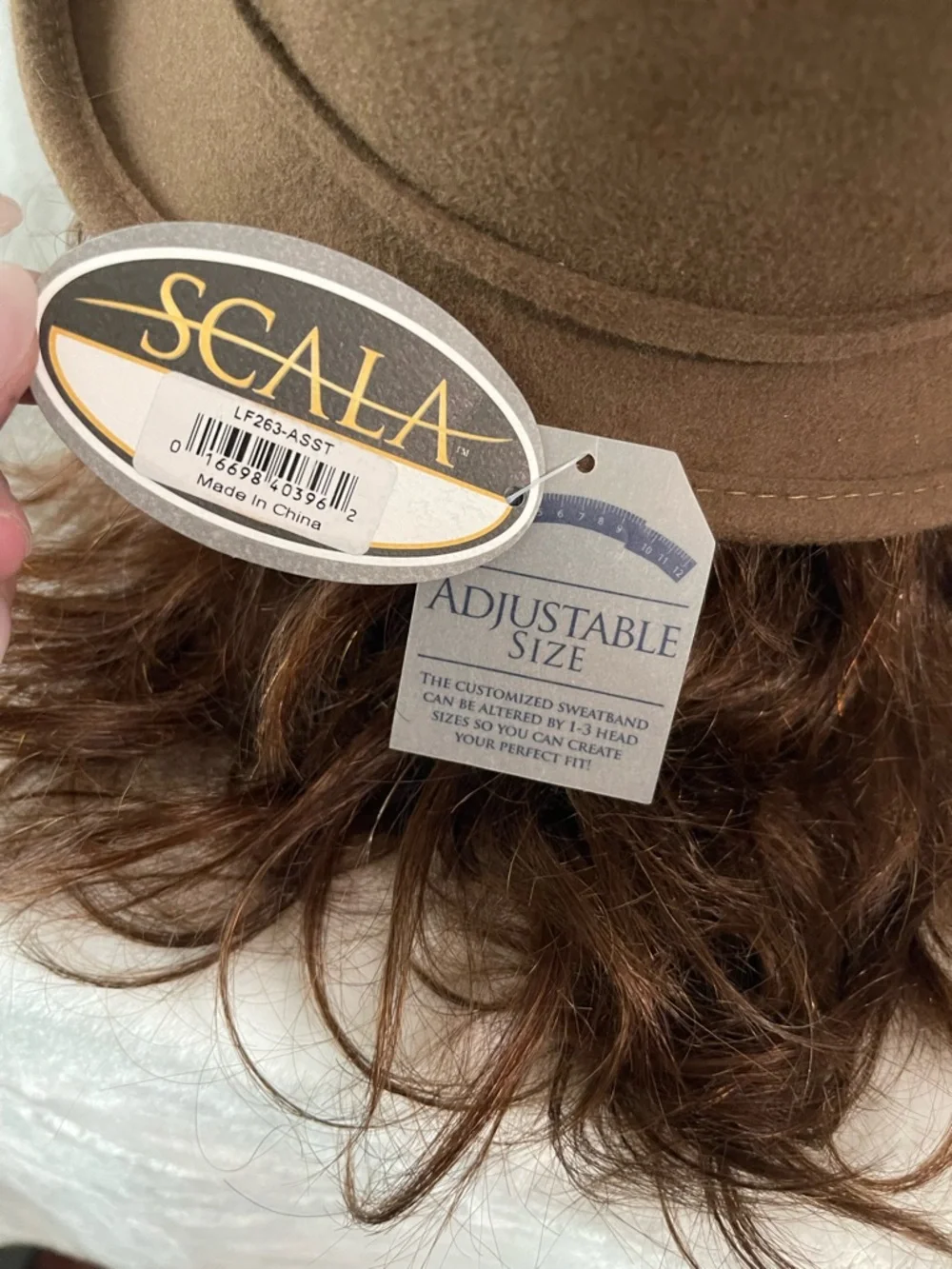 NWT Vintage Boho  Scala Wool Brown Hat flapper flower and adjustable size